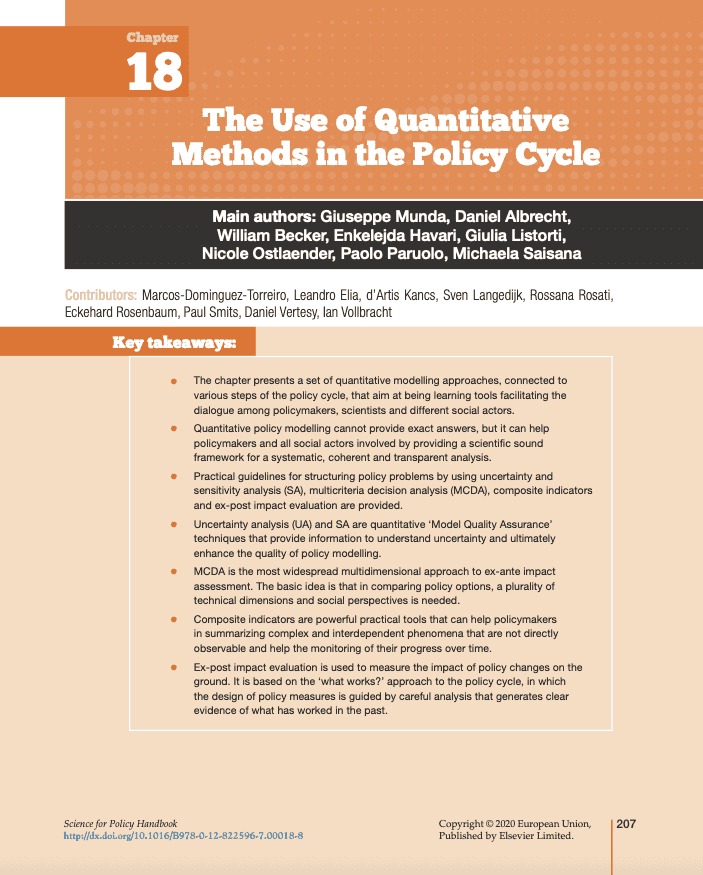 cover image of The Use of Quantitative Methods in the Policy Cycle