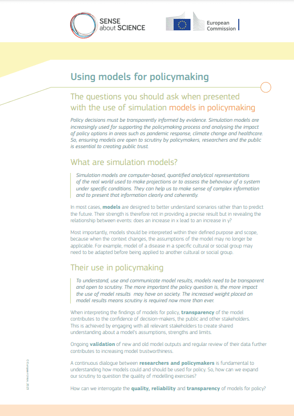 cover image of Using models for policymaking: The questions you should ask when presented with the use of simulation models in policymaking